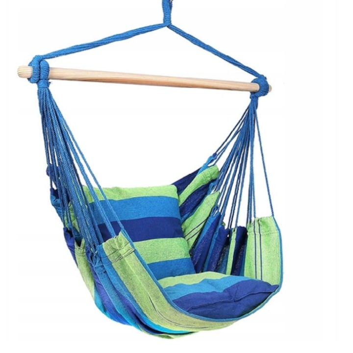 Scaun Hamac Suspendat pentru Relaxare – Fotoliu Tip Leagan cu Perna, Interior si Exterior