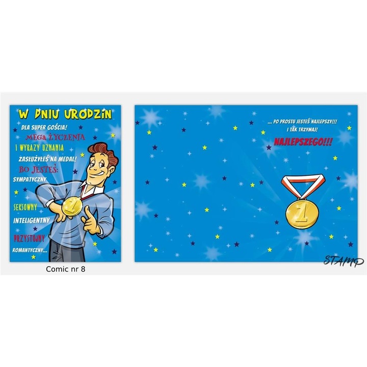 Felicitare Stamp Comic B6 multicolor set