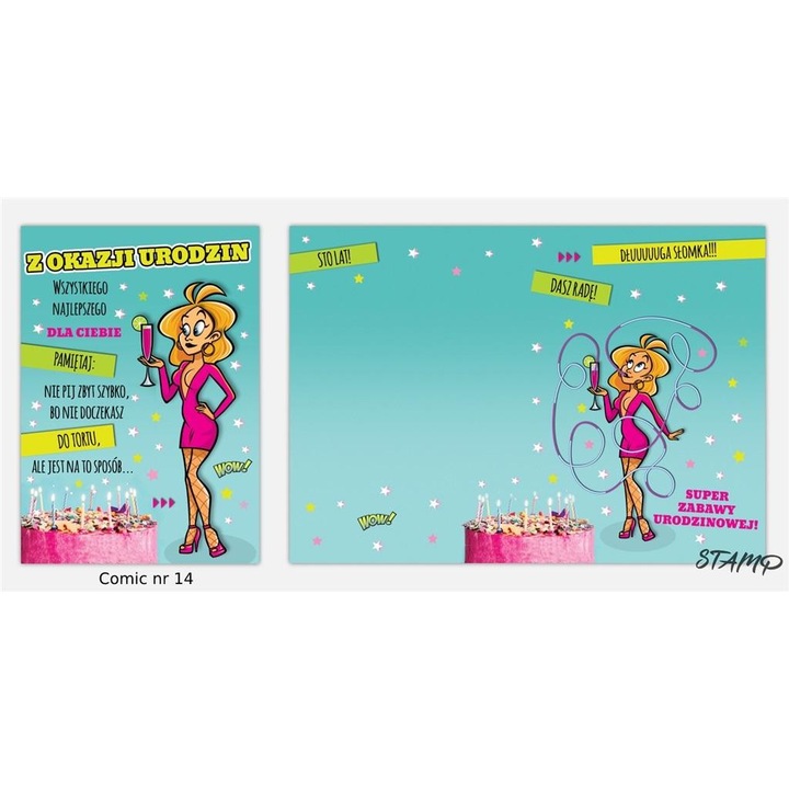 Felicitare Stamp B6 multicolor 12.9x18.6cm set