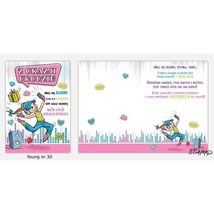 Felicitare Stamp Young B6 cu plic, aniversare