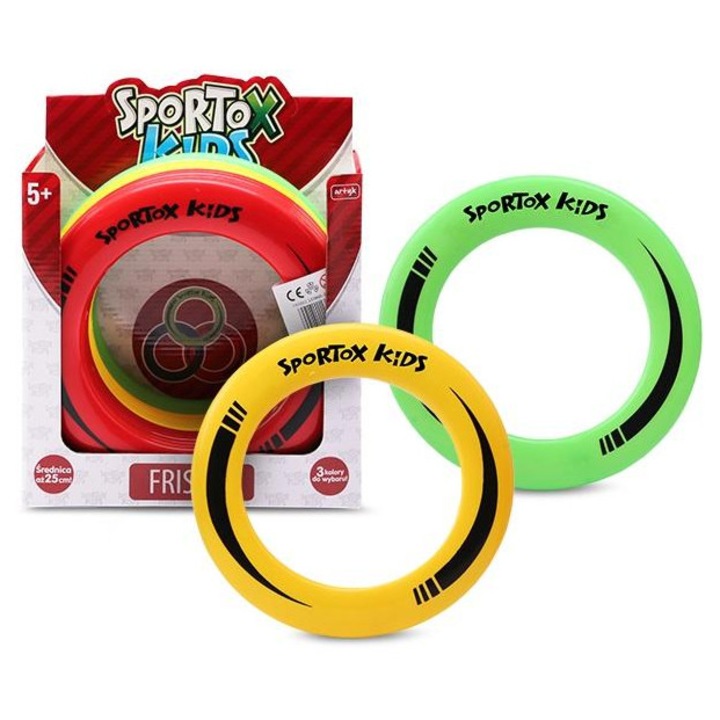 Frisbee Artyk Sportox Kids, gyerekeknek, 25 cm átmérőjű, 5+ éves kortól, Többszínű
