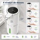 Dispenser automat sapun lichid si spuma, fara atingere, senzor infrarosu, 4 niveluri dozare, rezervor 380 ml, reincarcabil USB-C, indicator baterie LED, montare perete sau blat, alb