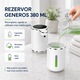Dispenser automat sapun lichid si spuma, fara atingere, senzor infrarosu, 4 niveluri dozare, rezervor 380 ml, reincarcabil USB-C, indicator baterie LED, montare perete sau blat, alb