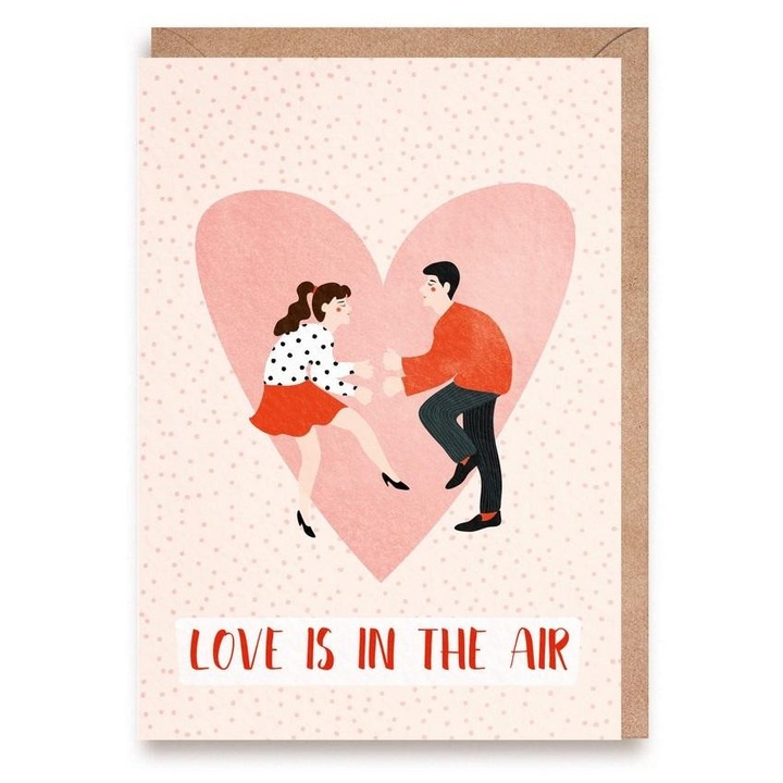 Felicitare Cardie Love is in the Air multicolor A6 cu plic ecologic
