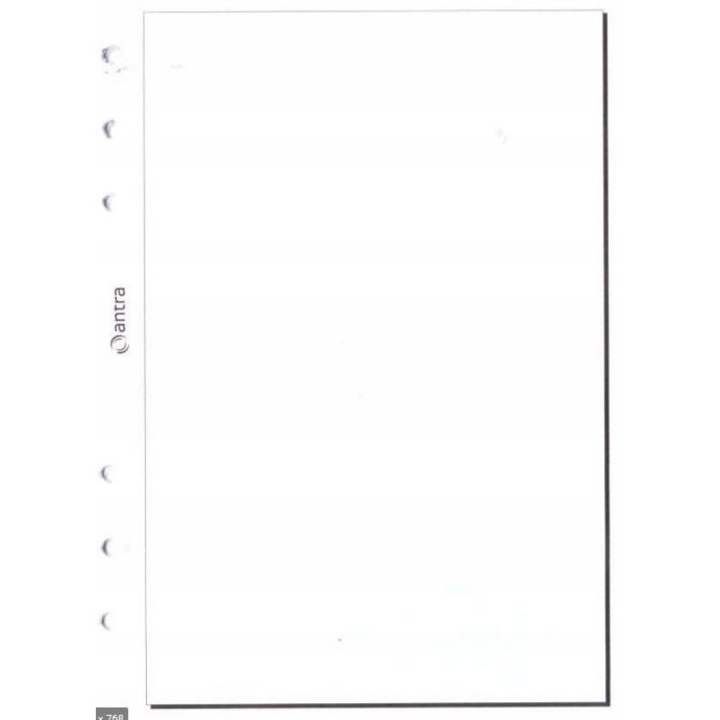 Betét/töltelék Antra A5 rendszerezőhöz, tiszta fehér fólia, 144x212 mm