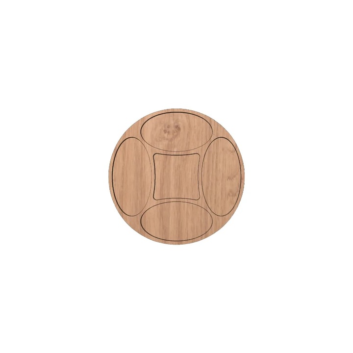 Platou premium din lemn de stejar - 38 x 38 cm