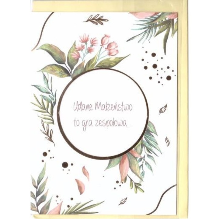 Felicitare nunta Henry Dzika roza multicolor 13x22cm