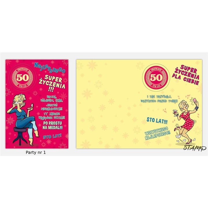 Humoros Stamp képeslap borítékkal B6 többszínű 17.5x12.8cm