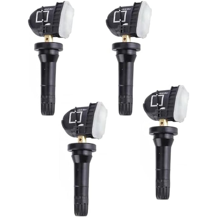 Set 4 senzori presiune anvelope TPMS 1862980/2036832/2318530, compatibili cu Ford Focus III/C‑Max II/B‑Max/Kuga/Fiesta/Mondeo/EcoSport, Plug & Play, Negru