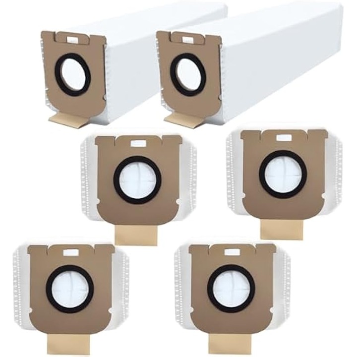 Sacuri de praf, pungi de colectare compatibile Dreame Z10 Station, capacitate mare 34,5 x 10 x 10 cm, material netesut cu filtrare 99,99%, alb, 6 bucati