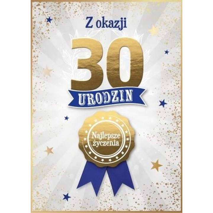Felicitare / Karnet 30 de ani Armin Style B6, cu detaliu auriu, Multicolor