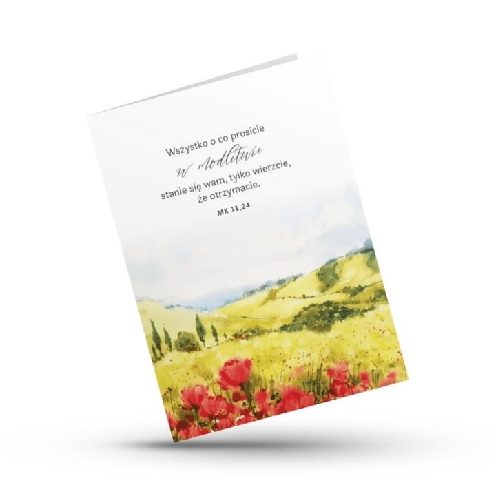 Szaron üdvözlőlap akvarell pipacs idézettel, többszínű 0x12x16cm