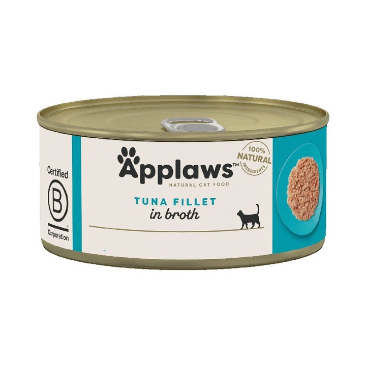 Conservă pentru pisicuțe Applaws Tuna, Ton în sos, 6 buc x 70 g
