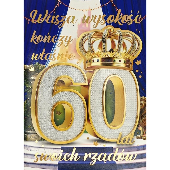 Felicitare aniversara YEKU 3K cu folie aurie si autocolant, Multicolor, 133x187 mm