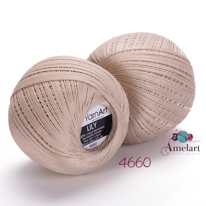 Fir de crosetat Lily 4660, Bumbac Mercerizat 100%, 50g/225m