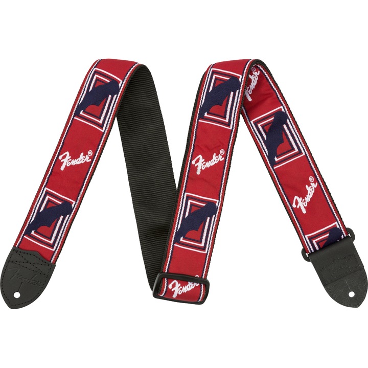 Колан за китара и бас, Fender, Monogrammed, 5см ширина, Регулируема дължина, Многоцветен