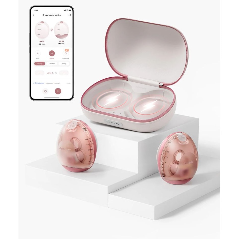Pompa de san Momcozy Hands-free dubla Air 1 Ultra-Slim - eMAG.ro