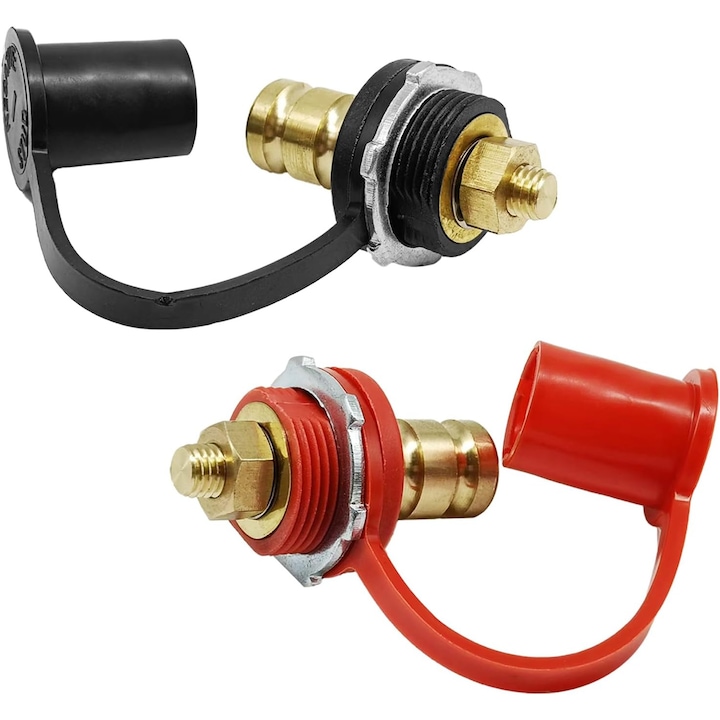 Terminal incarcator baterie format din 2 piese, terminale baterie cu comanda la distanta, stift de 3/8", terminale baterie cu comanda la distanta de 250A, compatibil cu UTV-uri, ATV-uri, masini, rulote, barci si camioane