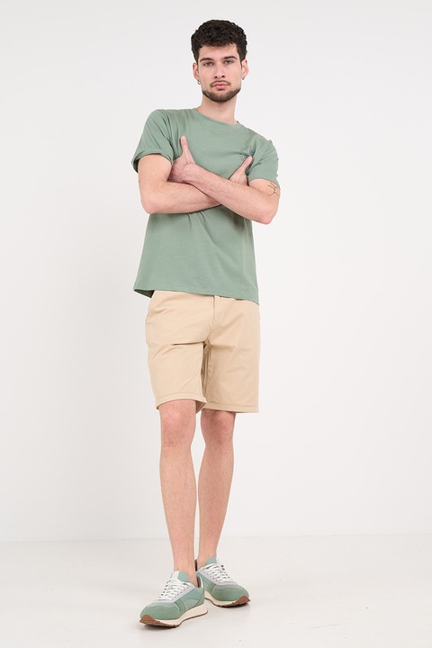 KVL by KENVELO, Pantaloni scurti chino cu buzunare laterale, Bej