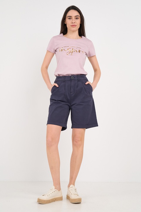 KVL by KENVELO, Pantaloni scurti cu talie inalta, Albastru ultramarin