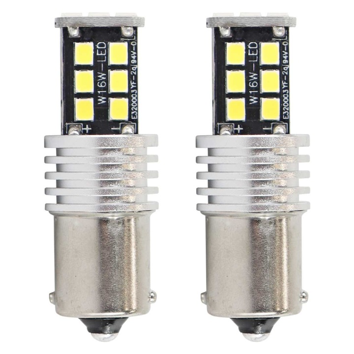 Autó LED szett BA15S P21W CANBUS 2835 15SMD 1156 R10W R5W Fehér 12V/24V