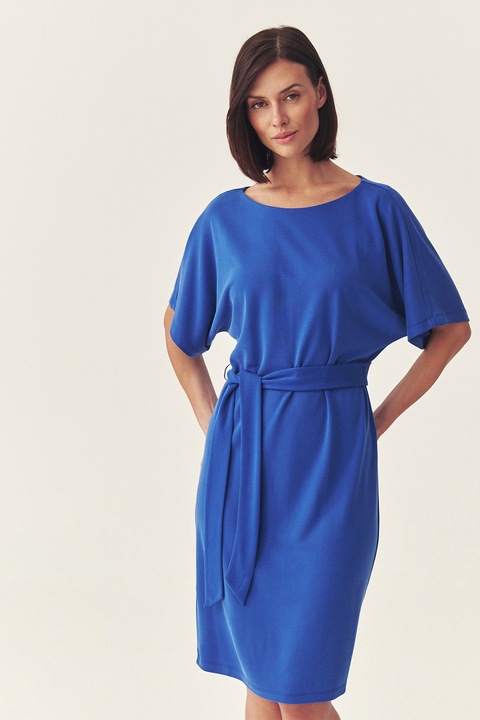 Tatuum, Rochie midi cu decolteu rotund, Albastru royal