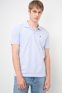 CALVIN KLEIN JEANS, Tricou polo cu logo brodat discret, Albastru azur, M