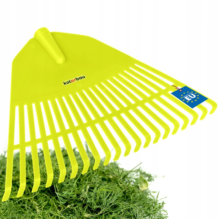 KOTARBAU® Levélgereblye, műanyag, 45 cm, kék, nyél nélkül, kerti gereblye, gyepsöprű, levélgyűjtő, könnyű, strapabíró, kertfenntartás
