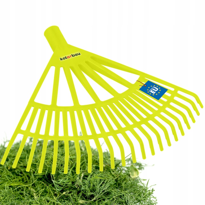 KOTARBAU® Levélgereblye, műanyag, 44 cm, sötétkék, nyél nélkül, kerti gereblye, gyepseprű, levélgyűjtő, könnyű, ellenálló, kertfenntartás