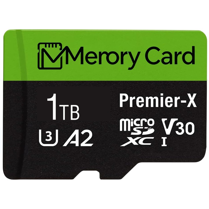 Карта microSD 1TB, високоскоростна 4K видео карта памет премиум - до 100 MB/s четене, UHS-I, U3, клас 10, производителност на приложения A1 - за смартфони, таблети, дронове, игрови конзоли