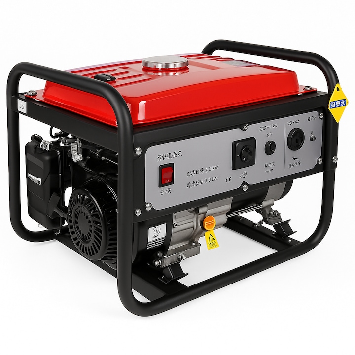 Generator de curent pe benzina 5KW, portabil, 230V, pornire manuala, motor puternic, ideal pentru casa, camping si santier