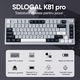 Механична клавиатура K81, SDLOGAL, суичове GreenTrack V6.0, PBT Double-Shot капачки за клавиши, трирежименa свързаност (USB-C/2.4GHz/Bluetooth), 4000mAh батерия, синя