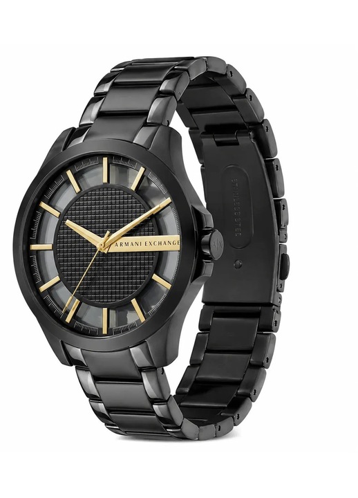 Ceas barbatesc Armani Exchange AX2192, Otel inoxidabil, Cronograf, Negru / Aur
