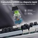 Механична клавиатура K81, SDLOGAL, Трирежимна свързаност (USB-C/2.4GHz/Bluetooth), Батерия 4000mAh, суичове GreenTrack V6.0, PBT Double-Shot капачки за клавиши, Черна