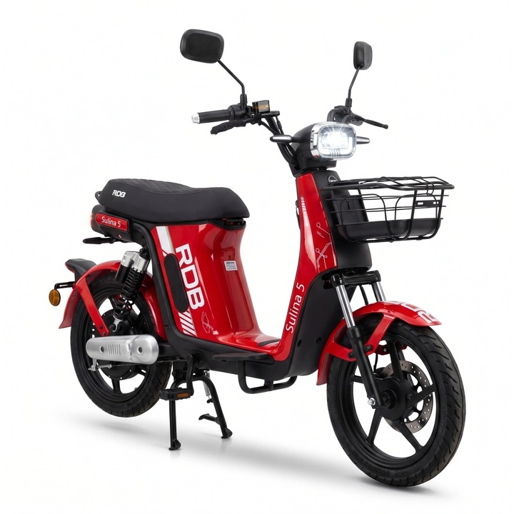 Scuter electric RDB SULINA5, Design 2025, 800 W, fara permis de conducere, rosu + CIV inclus