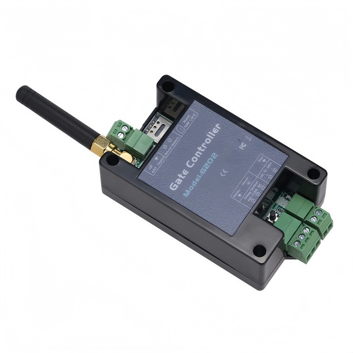 GSM relé G202, Kapunyitáshoz, Távvezérlés hívással/SMS-sel 2G, korlátlan hatótávolság, többfrekvenciás 850-1900MHz, 9-24V, Fekete