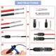 Kit Cleste de Sertizare si 10 Conectori MC4 pentru Panouri Solare, Wulnar, cu 2 Cheia, PP, IP67, Multicolor