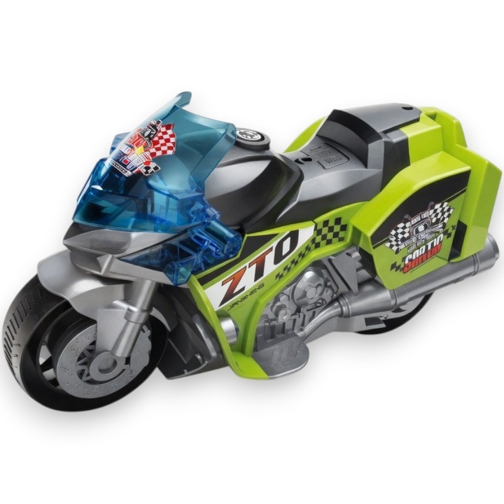 Frikciós Versenymotor, 1:16 Méretarány, Fényekkel és Hangokkal, Interaktív Motorsport Játék, Versenymotor Valósághű Aerodinamikus Kialakítással, Fény- és Hangeffektek, Sebesség és Verseny Kaland, 3+ Éves Gyermekeknek, Zöld