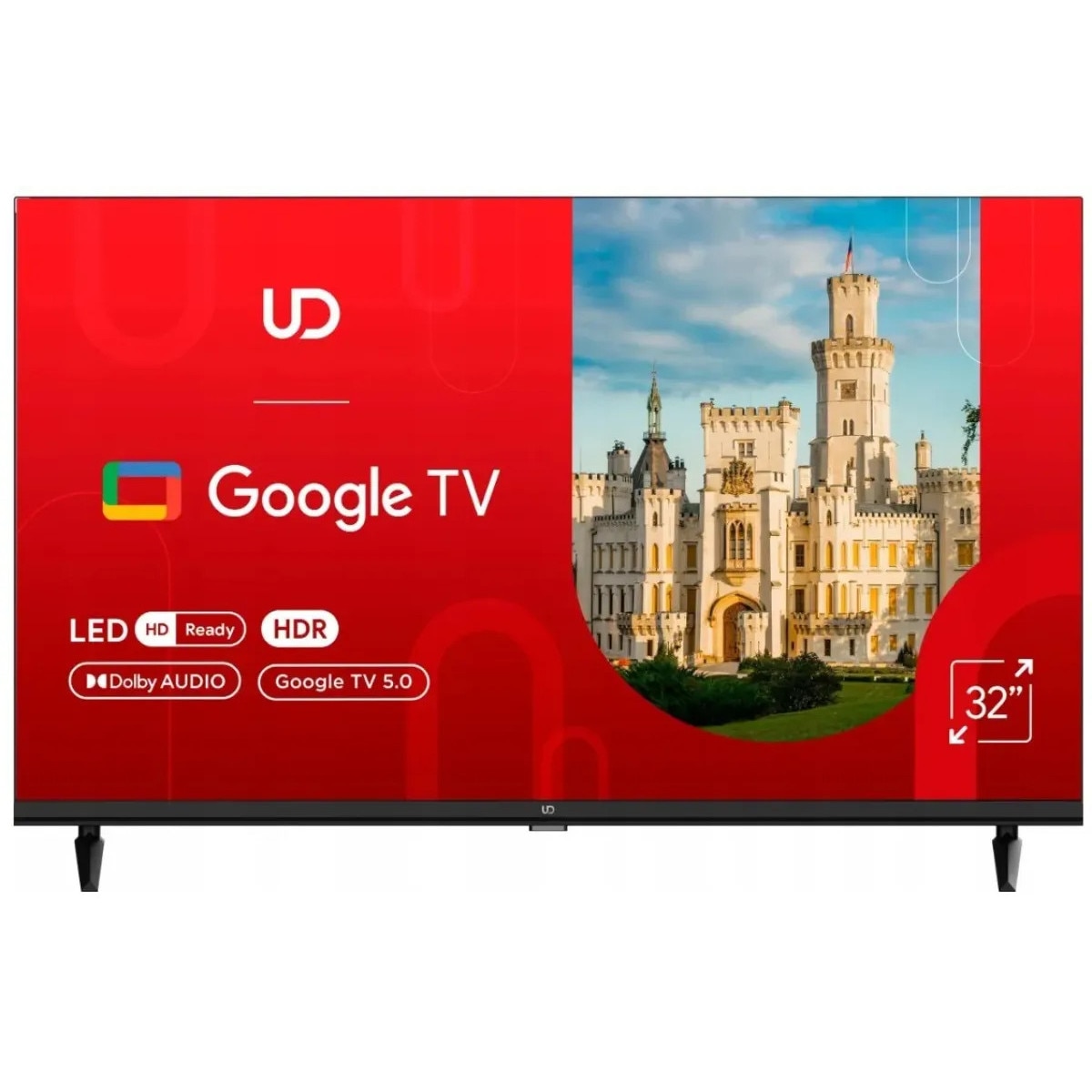 Televizor LED Smart UD 32GHC5210S 32Inch / 80CM HD Ready GoogleTV 60Hz Wi-Fi Negru