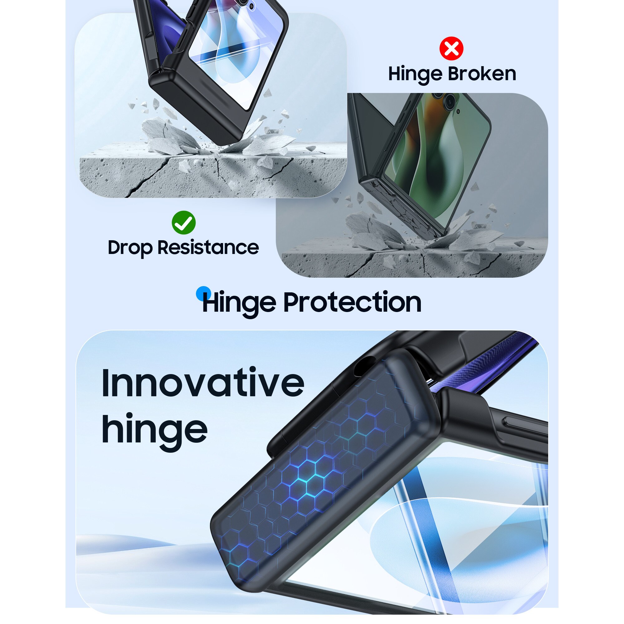 Husa pentru Motorola Razr 50 / Razr 60 2024-2025, cu inel suport, incarcare wireless, protectie balama si ecran, anti-soc, semitransparenta mata, Negru