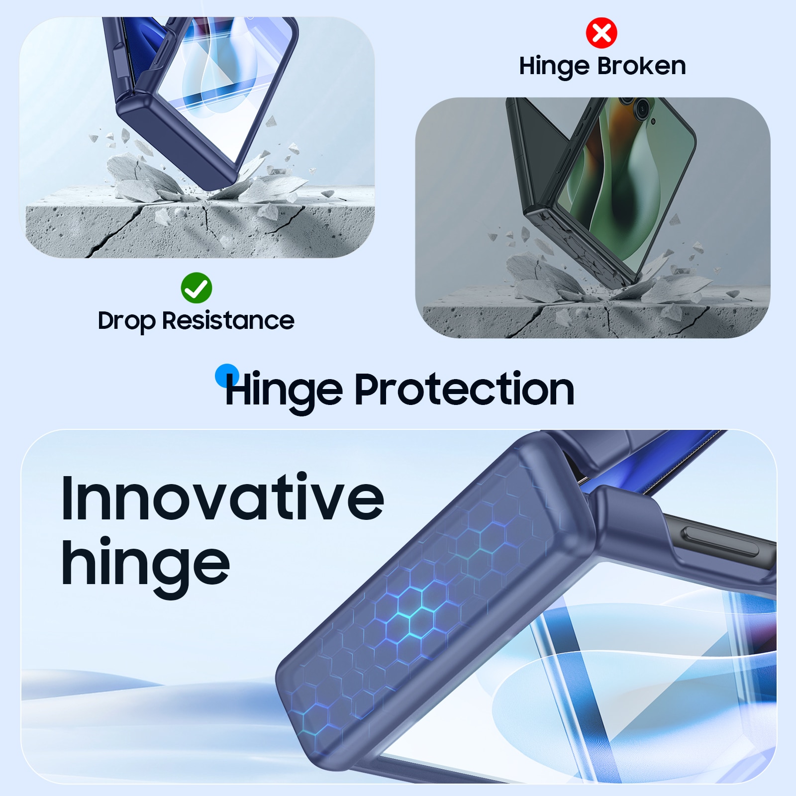 Husa Compatibil cu Motorola Razr 60 Ultra / Razr Ultra 2025, compatibila MagSafe, protectie balama si ecran, anti-soc, semitransparenta mata, Albastru
