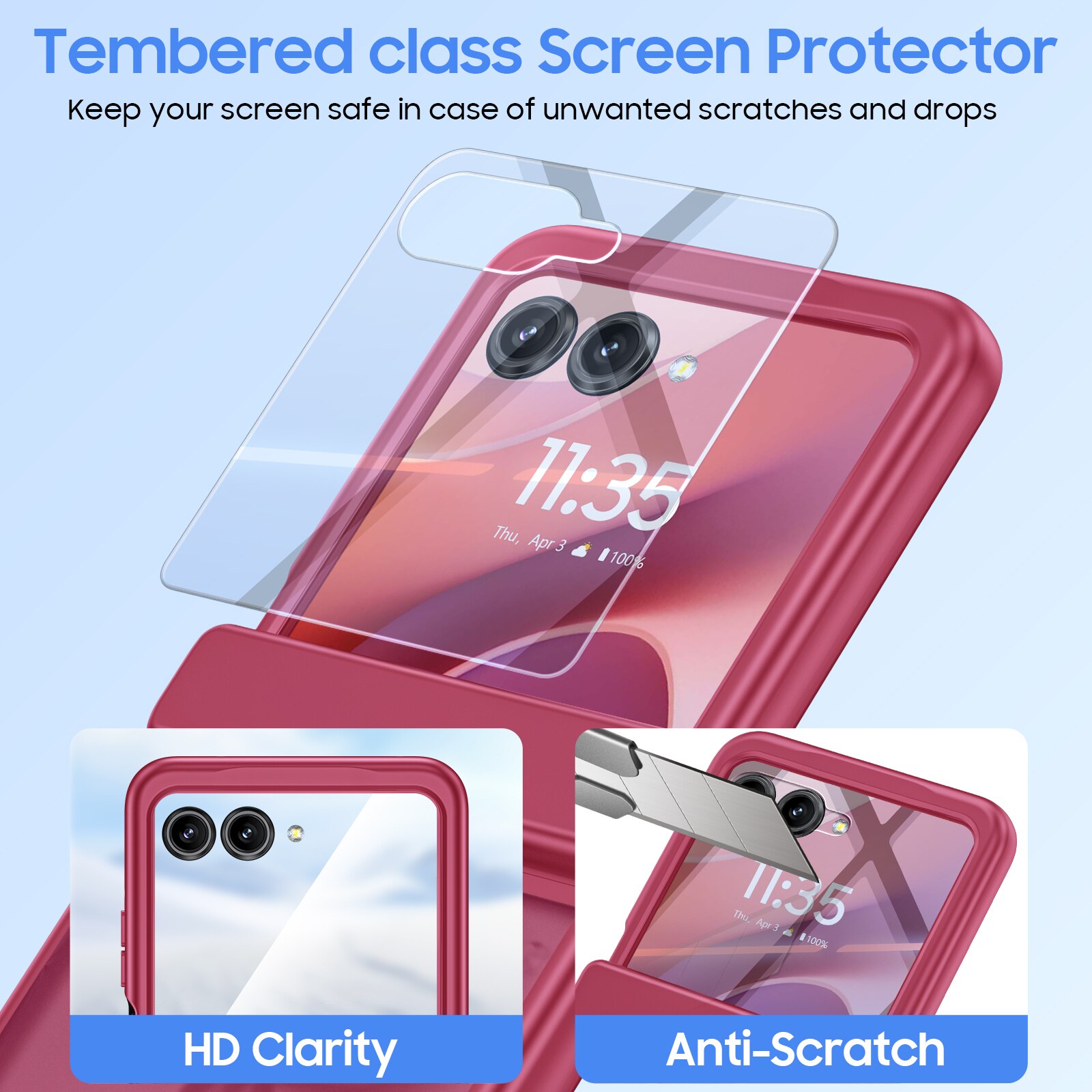 Husa pentru Motorola Razr 50 / Razr 60 2024-2025, cu inel suport, incarcare wireless, protectie balama si ecran, anti-soc, semitransparenta mata, Rose Red