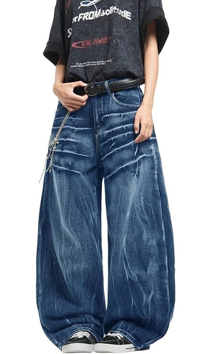 Jeans barbati Distressed Baggy Jeans Y2K Hip Hop Jeans cu picior larg Marime XL