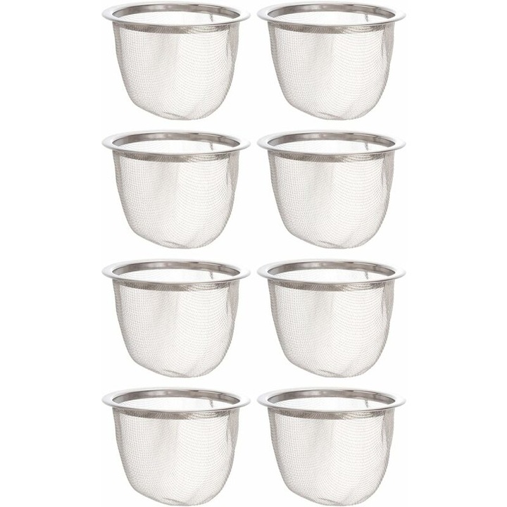 Inlocuire strecuratoare ceainic: 8 strecuratoare ceainic din otel inoxidabil, infuzor de ceai, strecuratoare de ceai din frunze pentru aparat de cafea si ceai, 6, 5 x 4, 5 cm