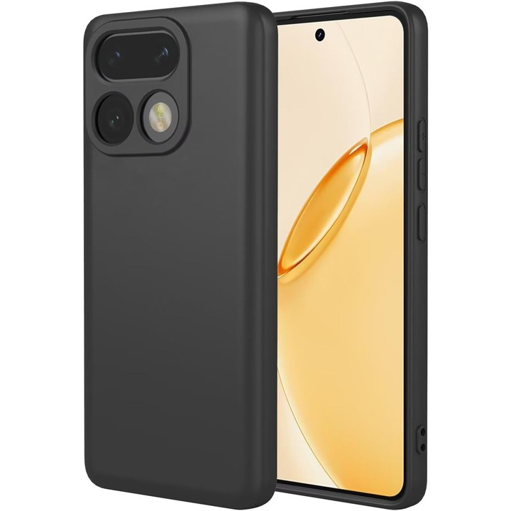 Intelli® Husa Soft Silicone pentru Realme 16 Pro 5G, Microfibra in Interior, Negru