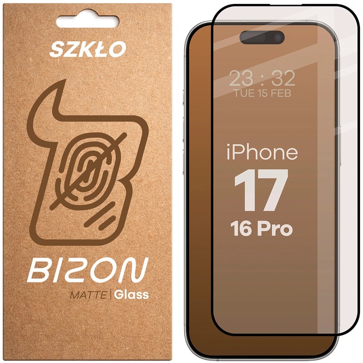 Sticla de protectie mata Bizon Glass Matte pentru iPhone 16 Pro / 17