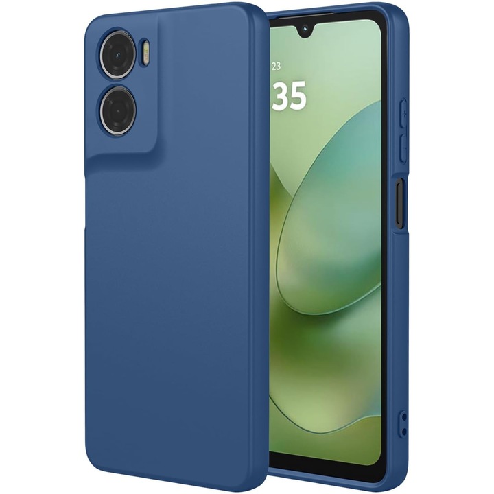 BestCase® Husa Premium Liquid Silicon Compatibila cu Motorola Moto G06, 1.2mm Slim, Microfibra in interior, Antisoc, Rezistent la socuri, Protectie camera, Albastru inchis