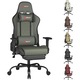 Scaun Gaming, TOP SCAUNE®, Scaun Gaming Ergonomic Cu Masaj Lombar Vibrator, Suport Picioare Extensibil Rabatabil, Cotiere 2D Reglabile, Spatar Reclinabil 155°, Piele PU Premium, Baza Metalica Rezistenta, Roti Silentioase, Gri
