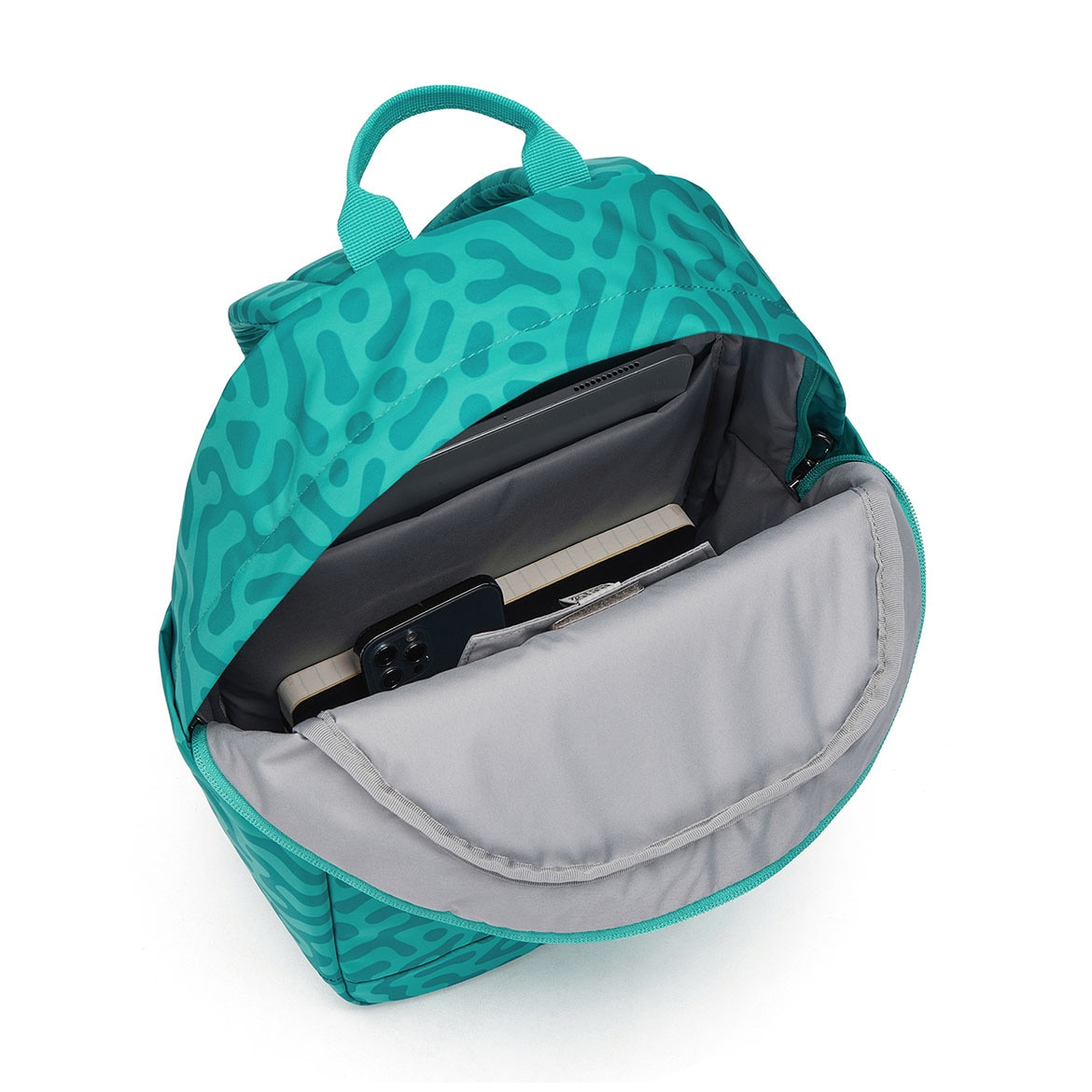 Rucsac urban antifurt Pacsafe Go 15L turcoaz, compartiment laptop 13” si protectie RFID