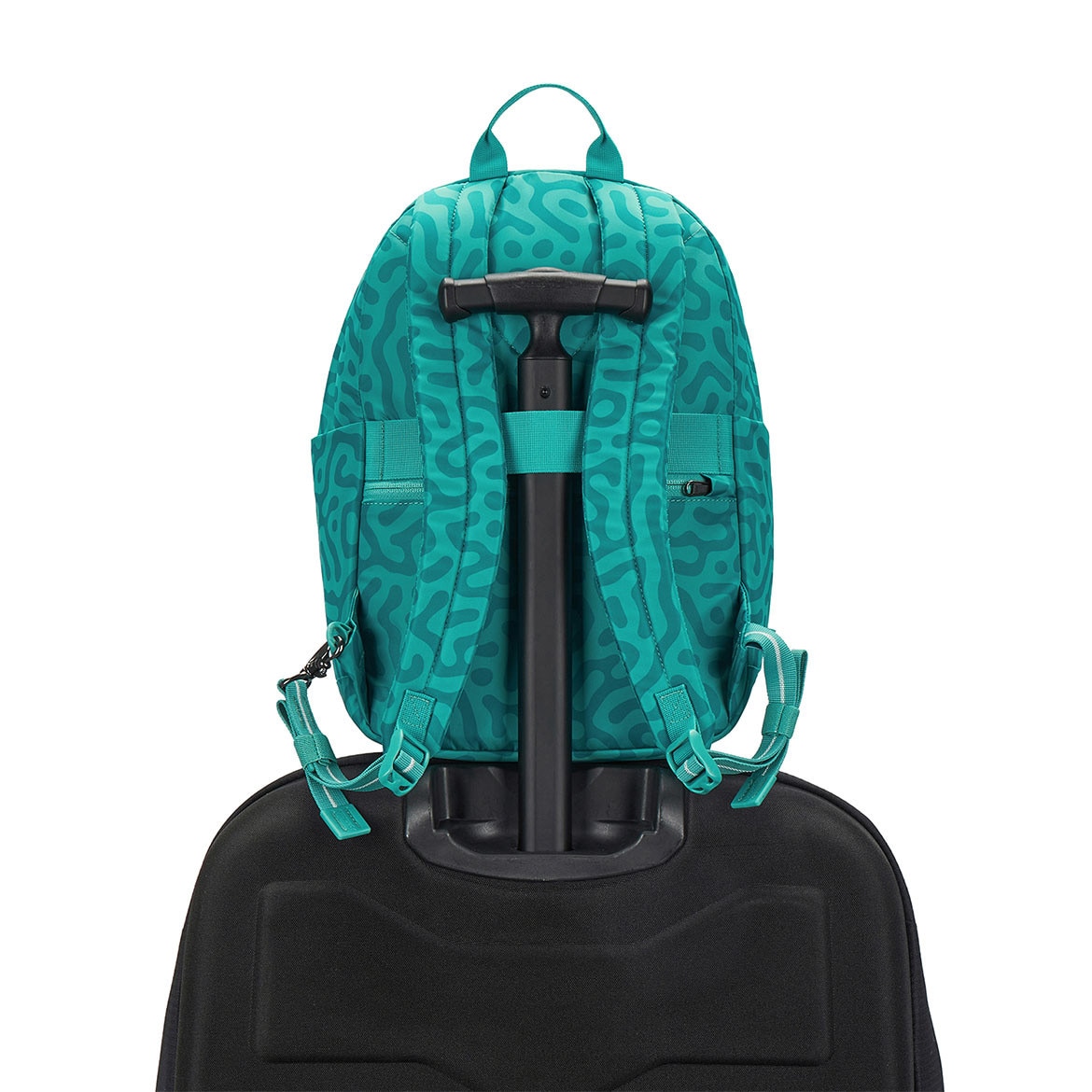 Rucsac urban antifurt Pacsafe Go 15L turcoaz, compartiment laptop 13” si protectie RFID